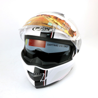 Шлем FXW HF-119 Белый глянцевый с черной полосой